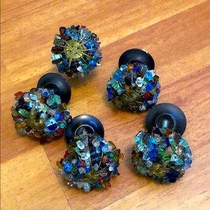 - Anthropology glass drawer/door 5 knobs